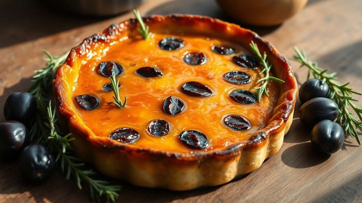 Une tarte tatin prunes et romarin
