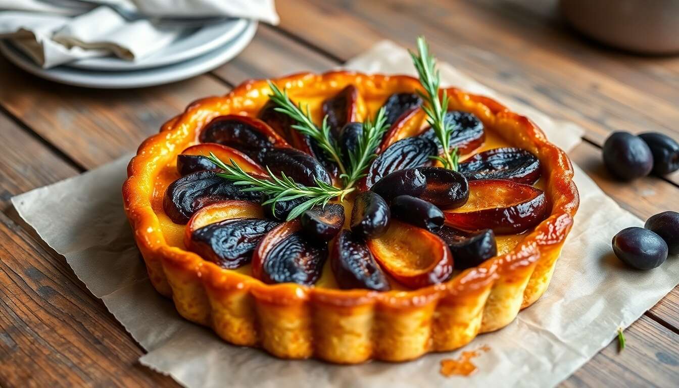 Comment préparer une tarte tatin aux prunes et romarin qui épatera vos convives
