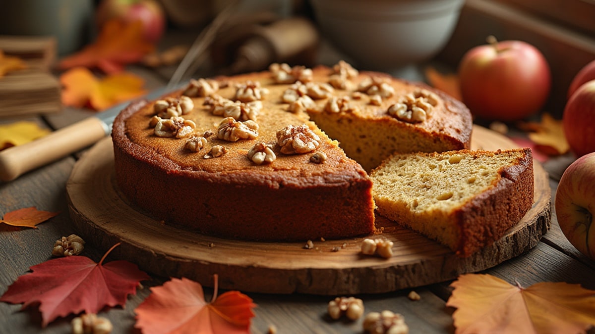 Découvrez la recette authentique du gâteau aux pommes et noix de grand-mère