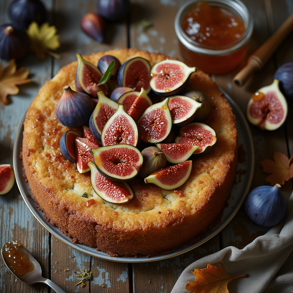 Un gâteau de semoule aux figues