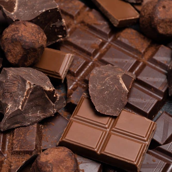 Morceaux de chocolat bio noir ou au lait